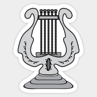 Masonic symbol of Lyre of the Organist for Blue Lodge Freemasonry Sticker